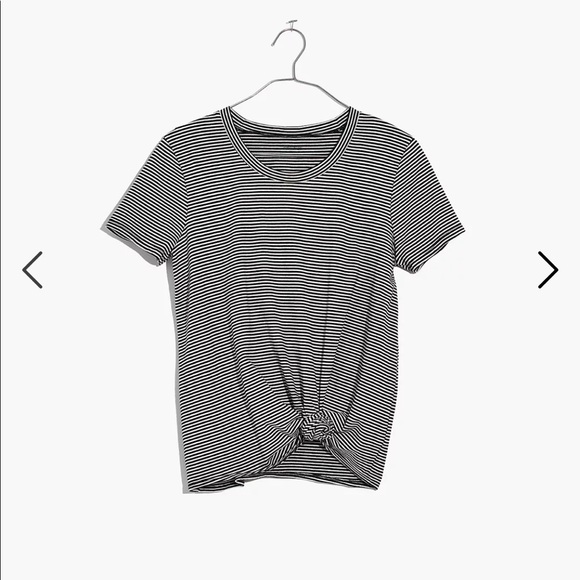Madewell Knot-front Tee in Stripe - Picture 4 of 7